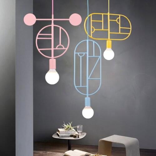 Macarone Nordic color restaurant bedroom corridor porch bar window decoration led exhibition hall Chandelier