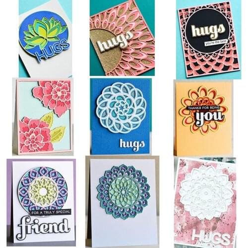 Metal Cutting Dies Stacking Flowers Hugs Friend Irregular Shape For DIY Scrapbooking Embossing Album Paper Cards Dies 2021New