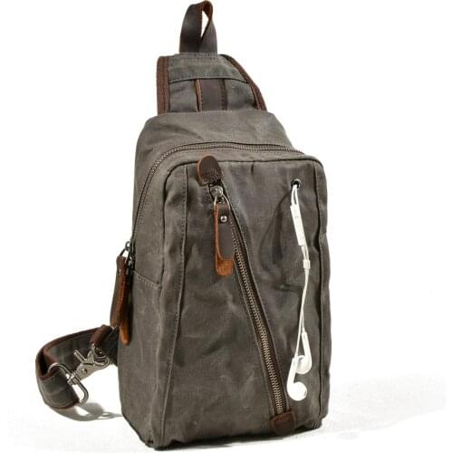 Korean new fashion backpack mens Mini canvas chest bag dual purpose chest bag leisure multifunctional mens backpack