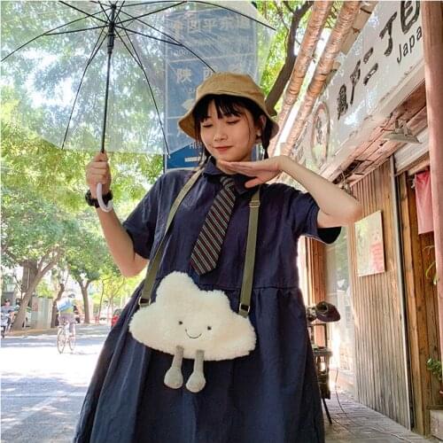 Pure color soft plush ladies messenger bag Baiyun ladies shoulder bag mobile phone bag coin purse with zipper shoulder bag