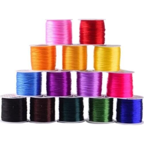 Wholesale 50 Meters/Roll 0.5mm Width Elastic Rope Stretch Beading Wire/Cord/String/Thread for DIY charm jewelry making materials