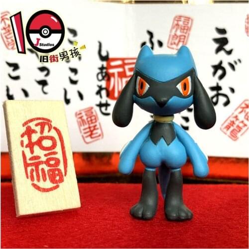 Genuine TOMY Pokemon Dolls MC Lucario Action Figure Model Toys Cartoon Pocket Monsters Animal Toys Collections Birthday Gift