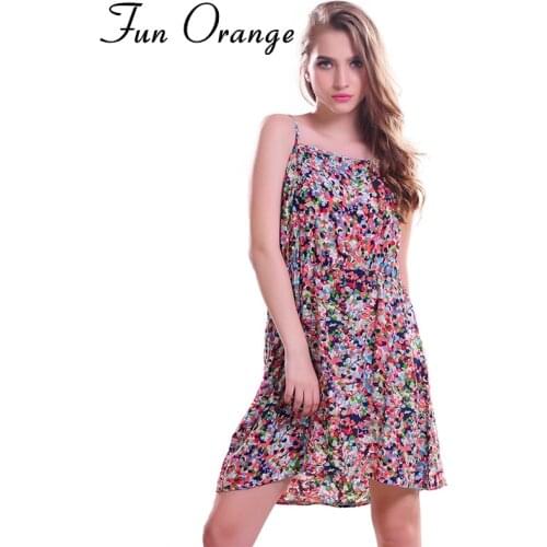 Spring Summer Korean Women Casual Bohemian Dresses Print Floral Sleeveless Vest Printed Beach Chiffon Dress
