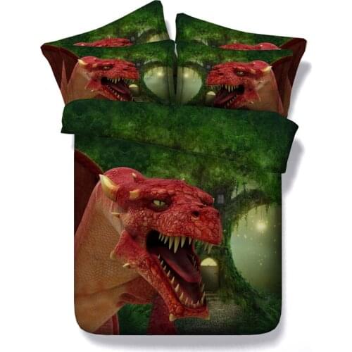 3D Dinosaur bedding sets queen size duvet cover bed in a bag sheet bedspread linen California king twin double kids animal print