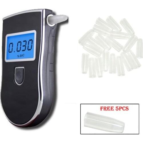 Factory Outlets Professional Digital Breath Alcohol Tester LCD Alcohol Breath Analyzer Breathalyzer Freesp+10pcs Mouthpieces