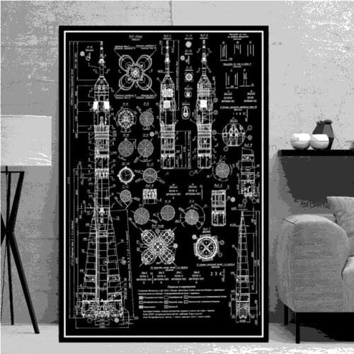 Nordic Modern Art Poster Rocket World Cartoon Canvas Painting Space Plan Picture On The Wall Modern Home Decoration Living Room