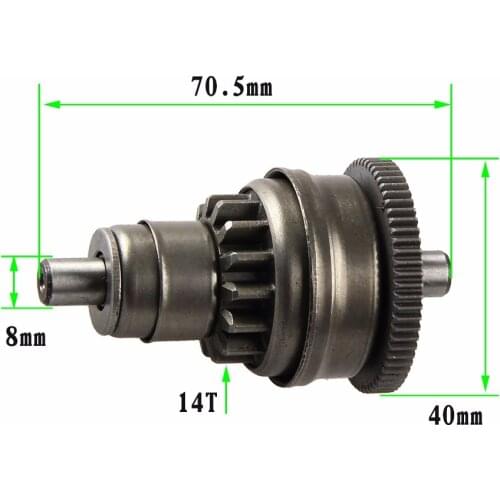 Starter Motor Clutch Gear Assembly GY650 80cc Motor Gear Overruning Clutch Chinese Scooter Engine Parts 139QMB Moped MDT-GY650