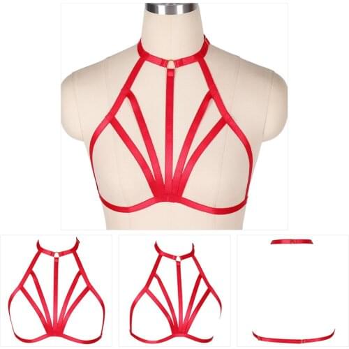 Tops Harness For Women Belt Adjust Waist Belt Suspender Punk Clothes Hollow Bra Sexy Lingerie Pole Dance Costume Rave Outfit