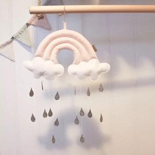 Baby Room Decoration Cloud Raining Crib Bumper For Infant INS Style Room Decor For Newborns Wall Hanging Photography Accessories