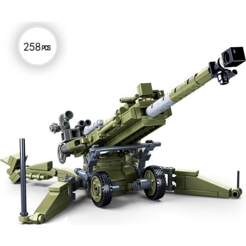 WW2 Military Series World War II M777 Light Field Artillery Weapon Accessories DIY Model Building Blocks Bricks Toys Gifts