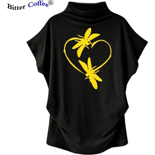 Heart Love Dragonfly Printed Women T Shirt Short Bat Sleeve Casual Cute T-shirts Aesthetic Graphic Tee Shirt Femme for Girl Gift