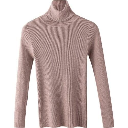 Female Long Sleeve Soft Short Tops Pull Femme 2021 Women Turtleneck Autumn Clothes Solid Pullover Jumper Casual Knitted Sweater