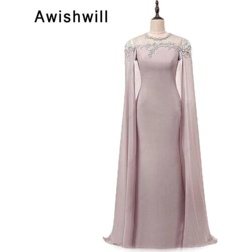New Style Real photo Long Sleeves Women Gown 2020 Chiffon Appliqued Beadings Special Occasion Dresses Mermaid Evening Gowns
