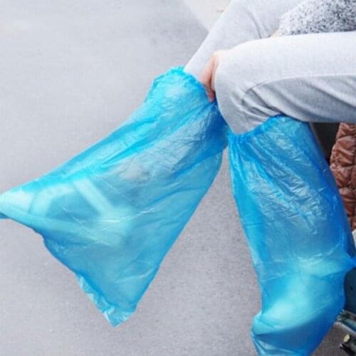 1Pair Durable Waterproof Thick Plastic Disposable Rain Shoe Covers High-Top Boot F3MD