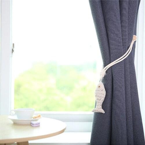1PC Magnetic Curtain Tiebacks Lovely Heart Shape Natural Cotton Linen Rope Window Curtain Buckle Kids Room Drapes Holder Decor