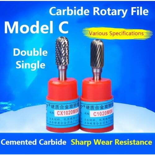 1pcs Model C shank diameter 6mm Tungsten Carbide Rotary File Milling Cutter Rotary Tool File