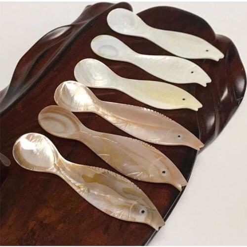 1PC Small Fish Shape Coffee Spoon Shell Polished For DIY Home Kitchen Tableware Supplies