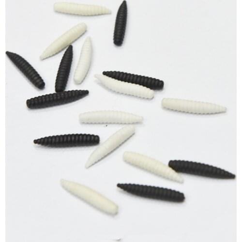 100PCS Lifelike Glow White Black Insect Maggot Vegetable Worm model for fishing Halloween Props Gags Practical Jokes Toy