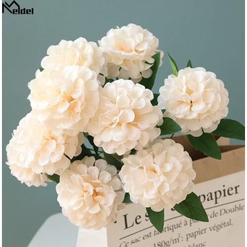 10 Heads 10cm Chrysanthemum Artificial Silk Flower Fake Pompon Flower Bunch For Home Wedding Party Decor DIY Wreath Faux Flowers