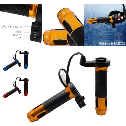 12V Motorcycle Warm Handbar Grip Motorbike ATV Scooter Electric Heated Grips 22mm 7/8 Inch Aluminum Handlebar Hand Warmer