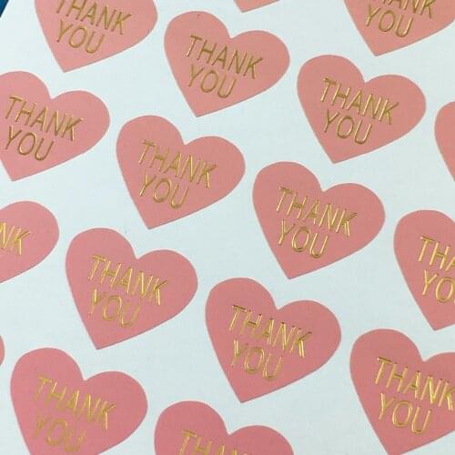 300PCS/Lot 3cm colour pink labels Stickers printing is ''thank you''Adhesive Labels sealing Stickers packaging For Jewelry/Box