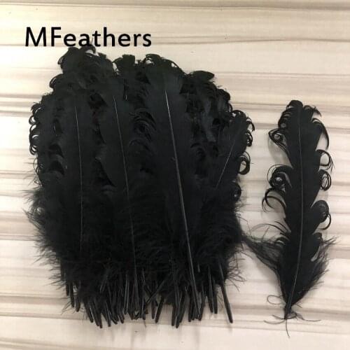 500pcs 28 colour Black curly Goose Feather Halloween Christmas wedding costumes hat Decorative materials Feather 15-20cm 6-8inch