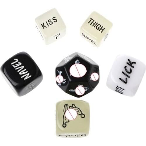 6 PCS Luminous Dice Rounded Corners Black Spots Dice Nightclub Bars KTV Boutique Entertainment Glowing Dice Set Gift
