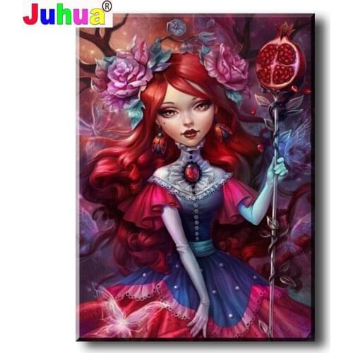 Full Square/Round Drill 5D DIY Diamond Painting "Pomegranate Princess" Embroidery Cross Stitch 3D Fairy Home Decor Gift