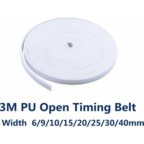 Arc HTD 3M Open timing belt Width 6/9/10/15/20/25/30/40mm Pitch=3 Polyurethane steel PU 3M-15mm HTD3M Synchronous belt Laser CNC