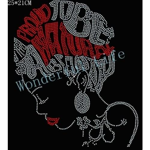 Free Shipping Bling bling crystal woman red girl rhinestone transfer designs for garment in red with white clear crystal