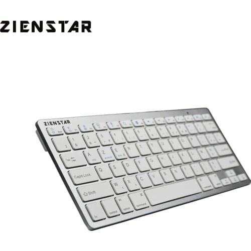 Zienstar AZERTY French Language Ultra slim Wireless Keyboard Bluetooth 3.0 for Ipad Iphone Macbook PC Computer Android Tablet