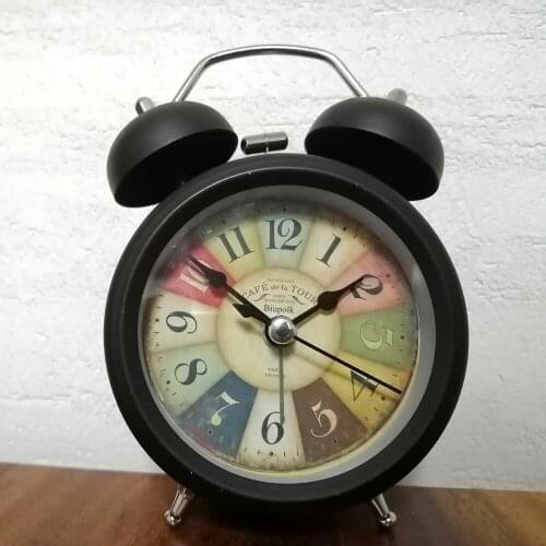 Biupolk 4 inches Twin Bell Alarm Clock, Battery Operated Loud Alarm Clock (Black)