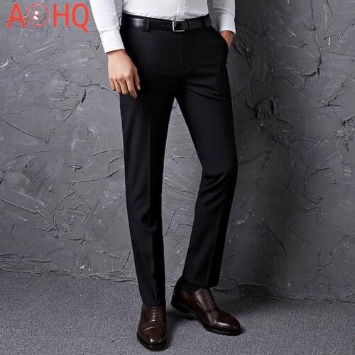 Mens Suit Pants Slim Fit Business Formal Office Classic Men Dress Trousers Wedding 2021 Summer