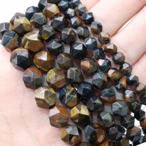 Natural Stone Faceted Blue Tiger Eye Loose Spacer Beads For Jewelry Making Charm DIY Bracelet Necklace Accessories 6/8/10mm