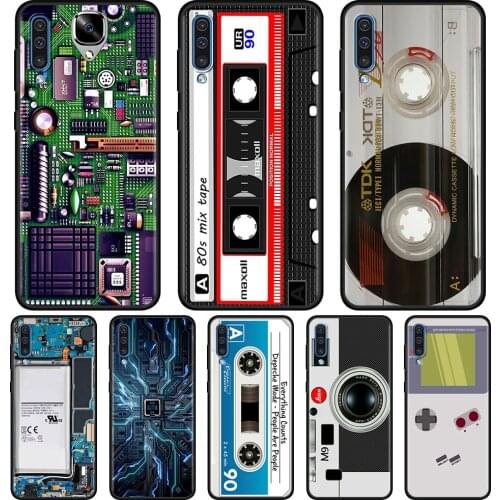 Case For Samsung Galaxy A50 A70 A10 A20e A30 A40 A20s A10s A10e A80 A90 A60 A30s Shell Cover Retro Vintage Camera Cassette Music