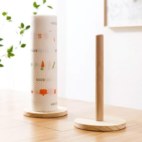 Japanese Style Wooden Vertical Kitchen Paper Roll Rack Holder Napkin Paper Rack Kitchen Oil Absorber Paper Rack