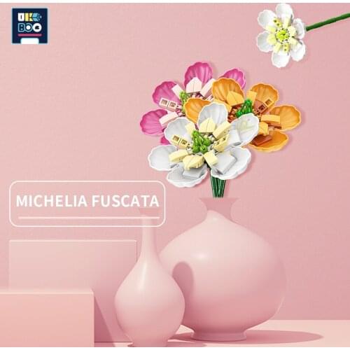 UKBOO City DIY Banana Shrub Decorate a Room Building Block Girls Creator Garden Flowers Bricks Educational Toys for Children