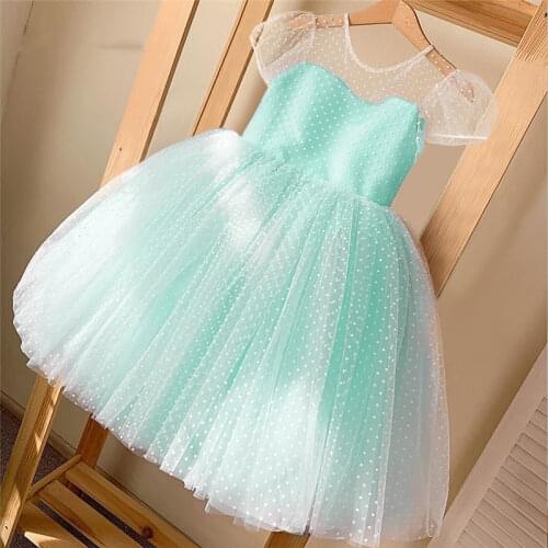 Children Dress for Girls Beading Bow Princess Birthday Kids Clothes Evening Party Dress for Wedding Formal Girls Tulle Dresses