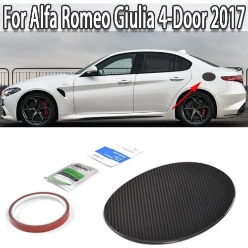 K-Car Oil Fuel Gas Tank Pad Cap Cover Sticker Trim For Alfa Romeo Giulia 4-Door 2017 Carbon Fiber Styling
