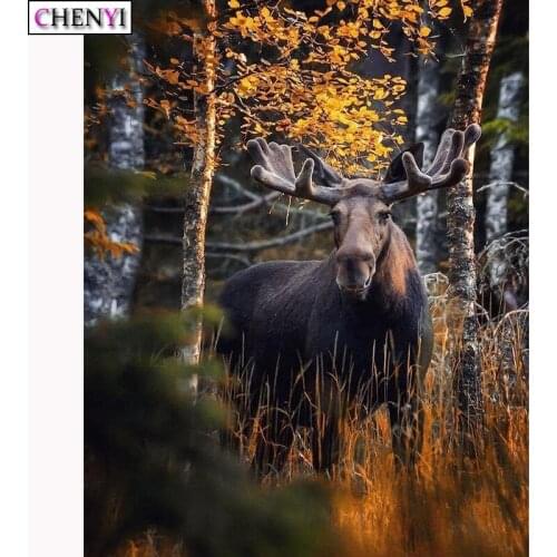 CHENYI DIY 5D Diamond Painting Animal Deer Full Square/Round Diamond Embroidery Cross Stitch Painting By Numbers Decor Home Gift