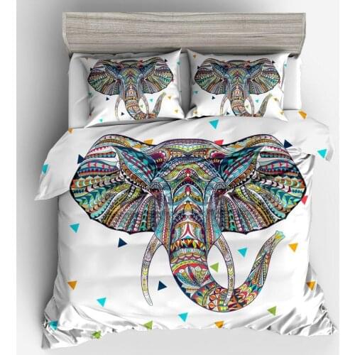 3D Bedding Sets Elephant Printed Queen Size 3Pcs Bedclothes Pillowcases Bed Sheet Duvet Cover Set Free Shipping Twin Full Queen