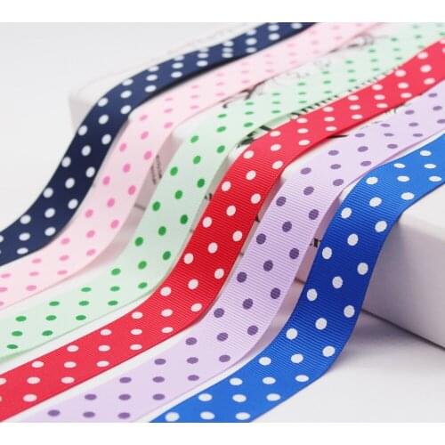 7/8 Inch 22MM 1" 25mm Polka Dot Grosgrain Ribbon Graphic Printed Tape For DIY Girl Baby Hair Bow Craft Making Clip Accessories