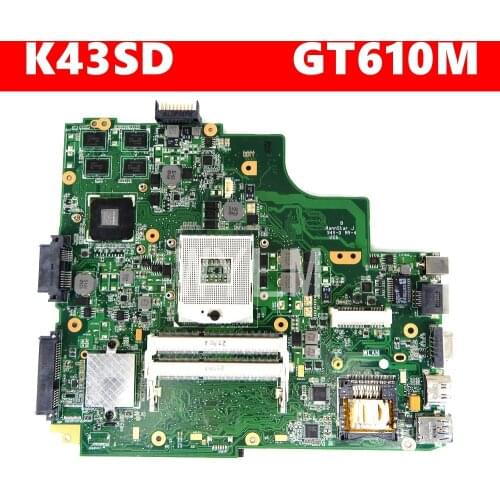 K43SD GT610M Main board Rev 4.1 For ASUS K43SD X43S A43SD A43S P43SD Laptop motherboard K43SD Mainboard K43SD Motherboard