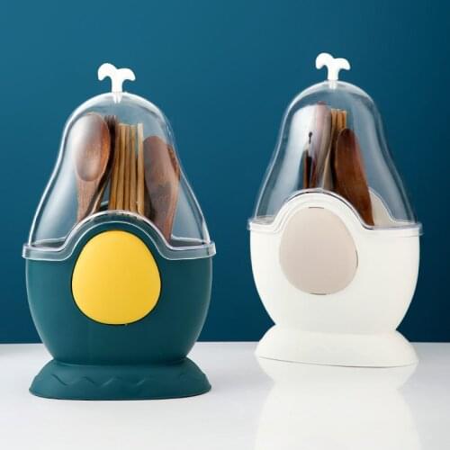 Avocado Shape Multifunctional Spoon Fork Chopstick Storage Holder Box Three Grid Cutlery Drain Rack Organizer Racks for Kitchen