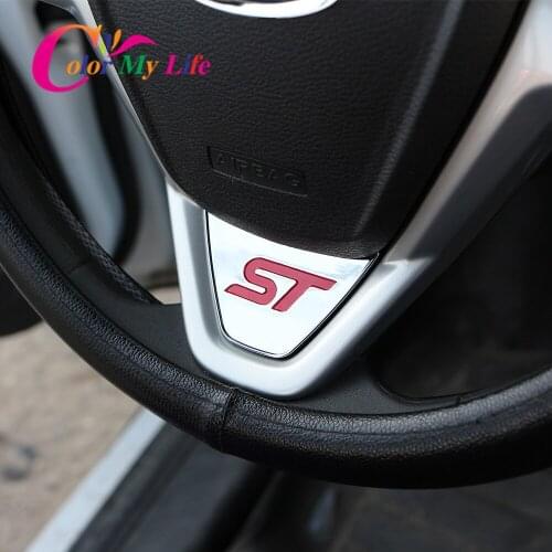 Color My Life Car Sport St S Logo Sticker for Ford Ecosport 2013 - 2017 Car Steering Wheel Protection Sequins Covers Trim