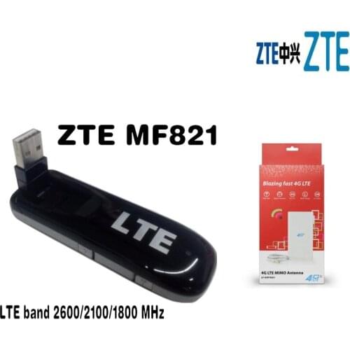 New Mobile Broadband UNLOCKED ZTE MF821 LTE 4G 3G 2G USB modem+ 4G LTE MIMO 49dBi Antenna