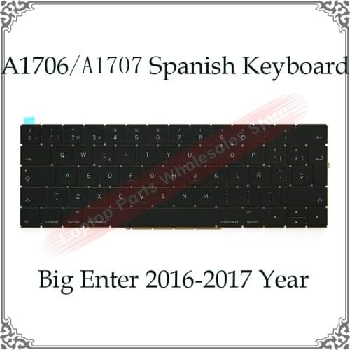 Genuine For Macbook Retina Pro A1706 A1707 Spanish Keyboards Laptop Replacement 13.3" 15" Spain SP Layout Keyboard 2016 2017