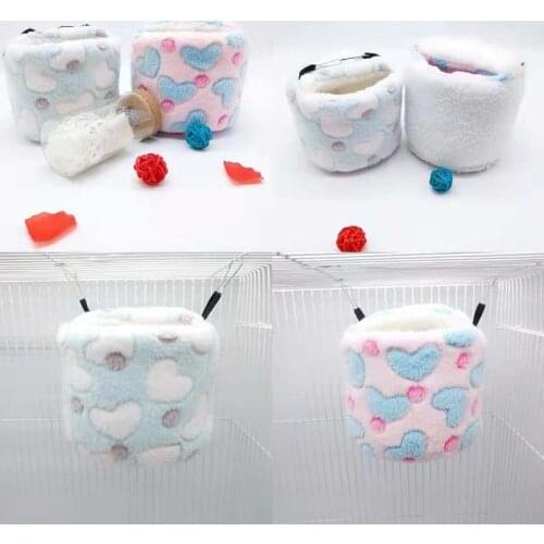 Plush Warm Hamster Nest Cute Small Animal Squirrel Chinchillas Soft Cotton House Bird Cage Small Pet Winter Warm Hammock