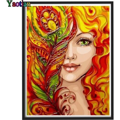 Full Square/Round Drill 5D DIY Diamond Painting Abstract colorful feather beauty Diamond Embroidery mosaic diamond Stitch Cross