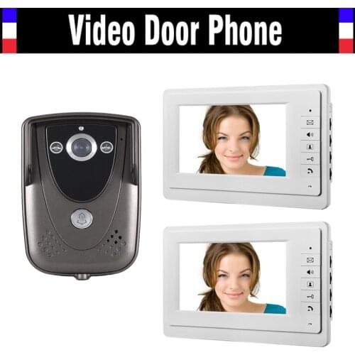 Wired 7 Inch 2PCS Monitor Video Intercom Door Phone Doorbell System IR Night Vision 900TVL Camera Video Doorphone 2-monitor